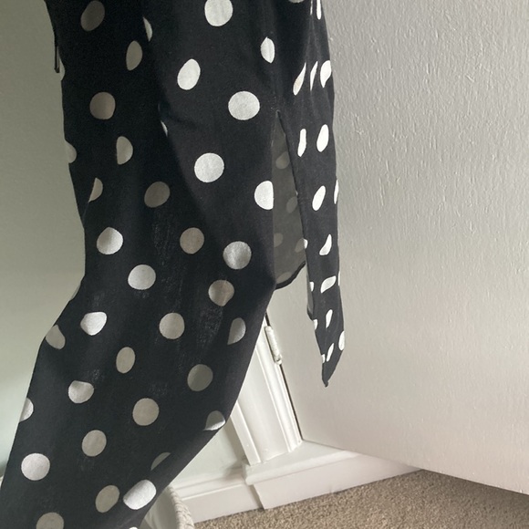 Miss Selfridge Polka Dot Button Down Midi Dress - Picture 4 of 5